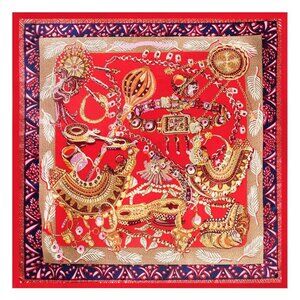 130cm * 130cm Zenobia Queen Gemstone Pendant Silk Scarf Shawl #102